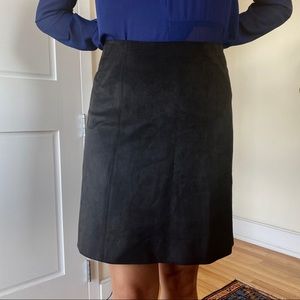 Babaton Suede Mini A-Line Skirt Black Size 4